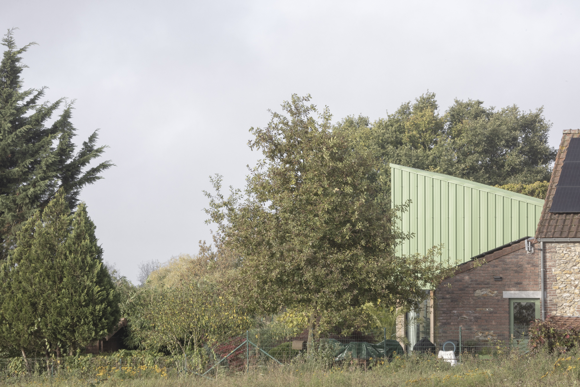 Insertion dans le paysage de l'extension et nuancier de verts